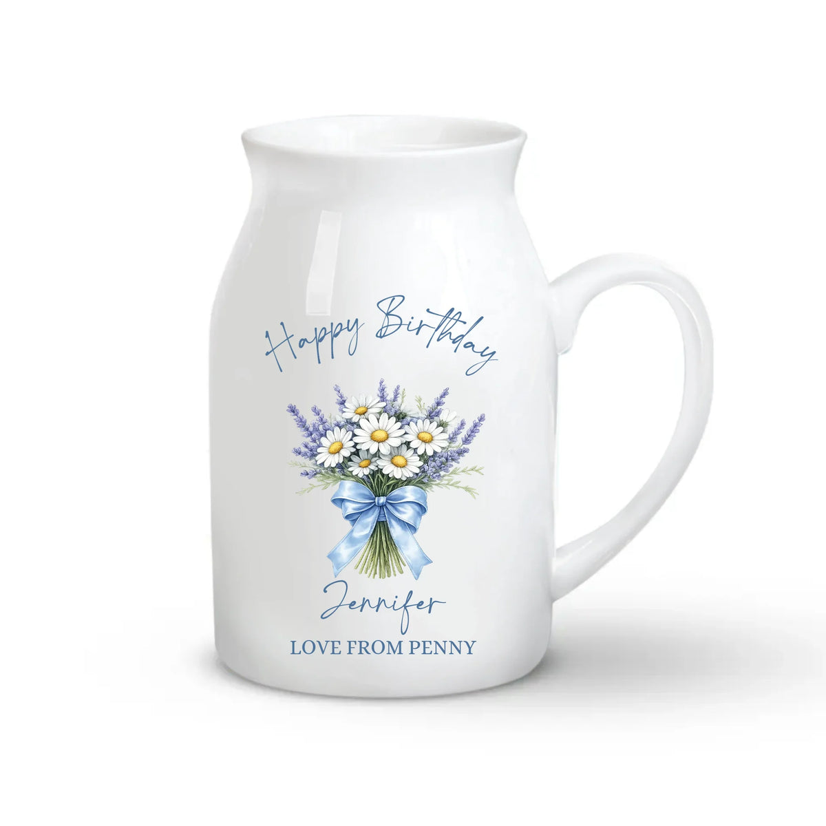 Happy Birthday To Her - Personalized Flower Vase, Gift For Her, Grandma Mom Gift