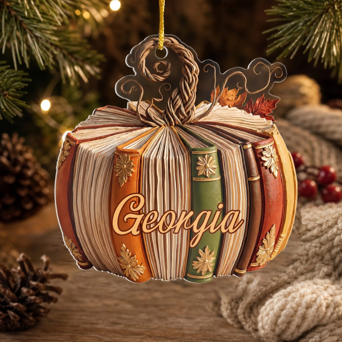Autumn Stories Come To Life - Personalized Acrylic Ornament, Book Lover Gift, Fall Home Decor, Custom Name Plaque