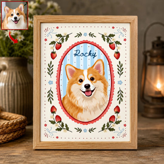 My Mini Cute Pet - Personalized Frame Light Box, Gift For Pet Lovers, Custom Pet Portrait Gift
