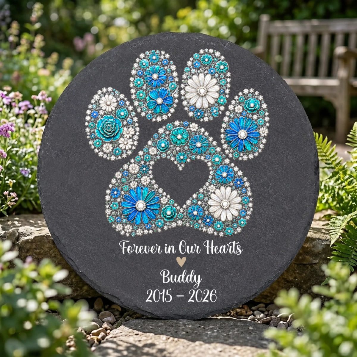 Forever In Our Heart - Personalized Memorial Stone, Gift For Loss Of Pet