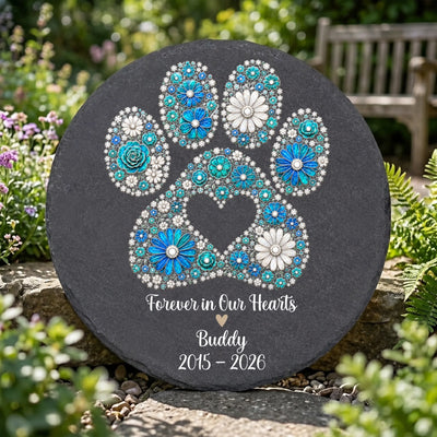 Forever In Our Heart - Personalized Memorial Stone, Gift For Loss Of Pet