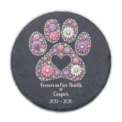 Forever In Our Heart - Personalized Memorial Stone, Gift For Loss Of Pet