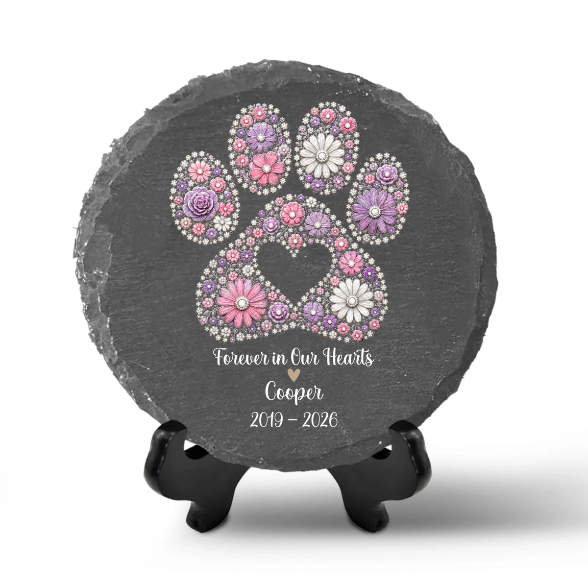 Forever In Our Heart - Personalized Memorial Stone, Gift For Loss Of Pet