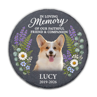In Loving Memory Of Our Faithful Friend & Companion - Personalized Memorial Stone, Memorial Gift For Loss Of Pet