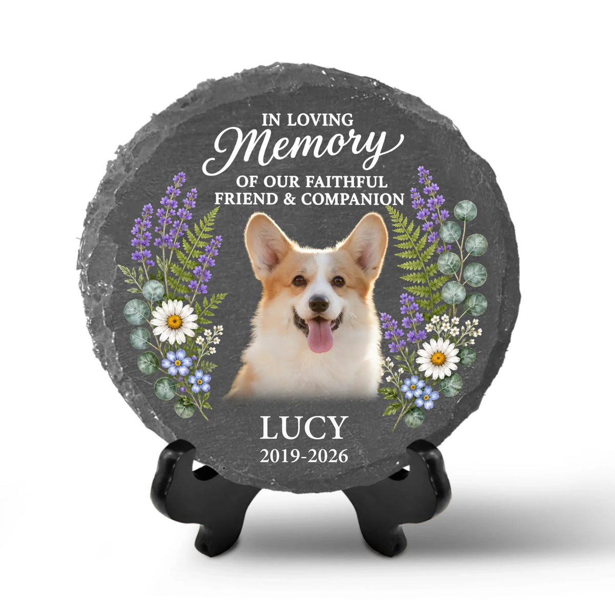In Loving Memory Of Our Faithful Friend &amp; Companion - Personalized Memorial Stone, Memorial Gift For Loss Of Pet