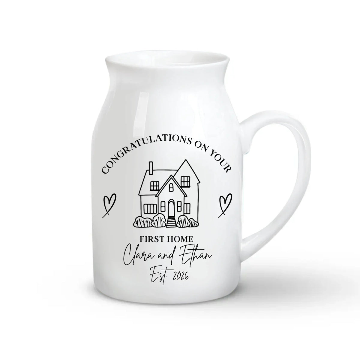 Congratulation On Your New Home - Personalizel Flower Vase, New Home Small Vase, Housewarming Gift, Moving In Gift , Couples Gif, Friend Gift, First Home Vase