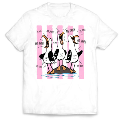 Teaching My Favorite Silly Geese - Personalized T-Shirt, Custom Teacher Shirt, Cute Goose Graphic Tee, School Staff Gift, End of Year Teacher Gift