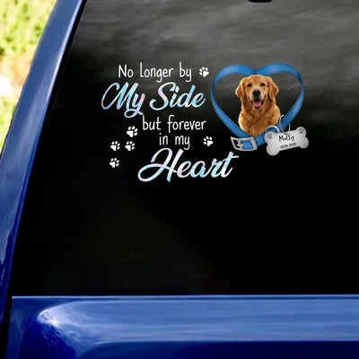 No Longer By My Side But Forever In Heart - Personalized Decal, Memorial Gift For Loss Of Pet