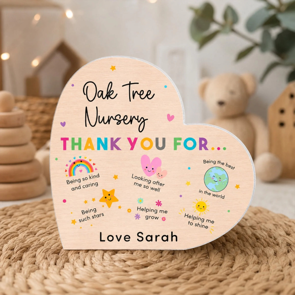 Thank You For Helping Me Grow - Personalized Acrylic Plaque, Nursery Thank You Gift,  Heart Acrylic Plaque Gift