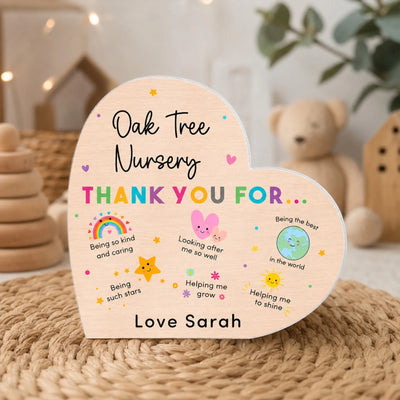 Thank You For Helping Me Grow - Personalized Acrylic Plaque, Nursery Thank You Gift,  Heart Acrylic Plaque Gift