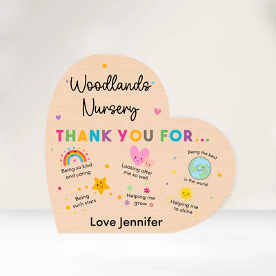 Thank You For Helping Me Grow - Personalized Acrylic Plaque, Nursery Thank You Gift,  Heart Acrylic Plaque Gift