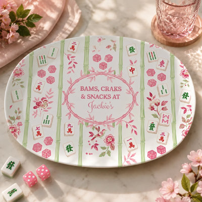 It's About Bam Time- Personalized Name Platter , Game Night Gifts, Mahjong Club Gift
