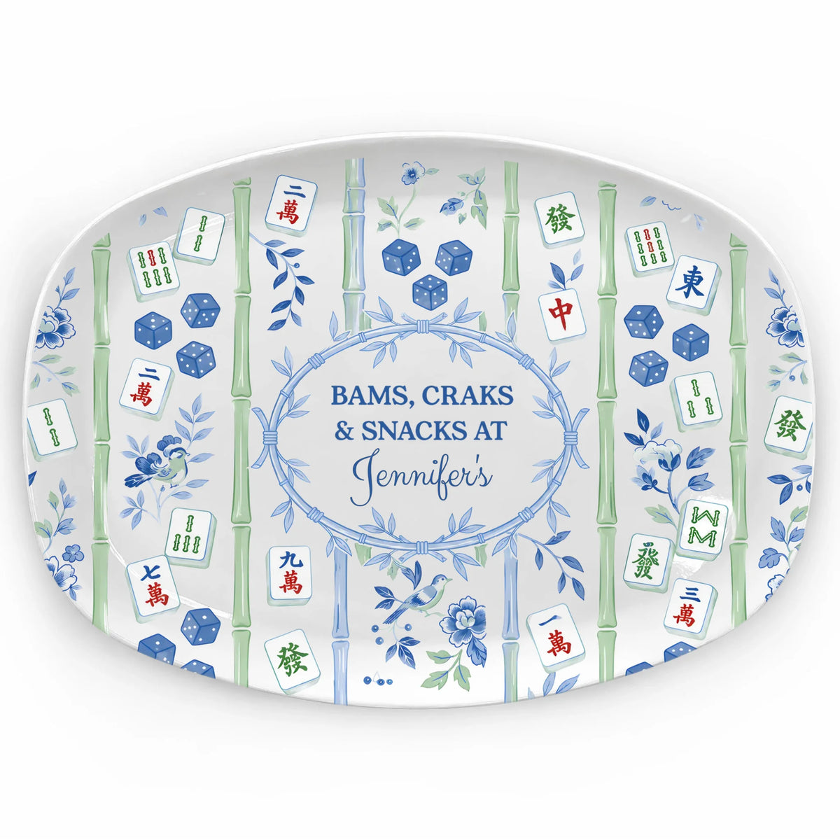 It's About Bam Time- Personalized Name Platter , Game Night Gifts, Mahjong Club Gift