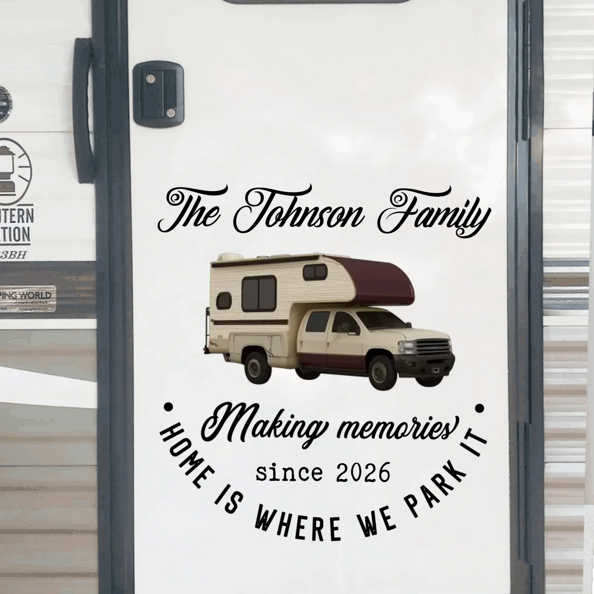 Home Is Where We Park - Personalized Decal, Gift For Camping Lovers, Camping Decal