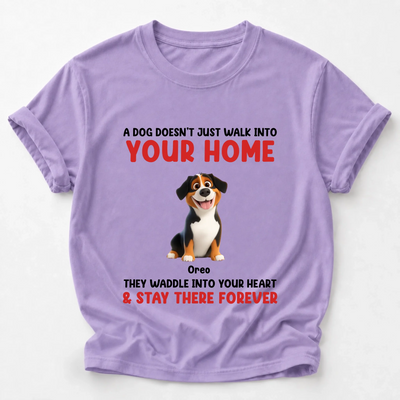 Dogs Don't Just Walk Into Your Home - Personalized Comfort Colors Shirt, Gift Idea For Dog Mom/Dog Dad