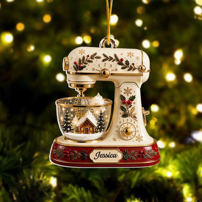 Kitchen Stand Mixer Christmas - Personalized Acrylic Ornament, Custom Baker Gift, Vintage Baking Decor