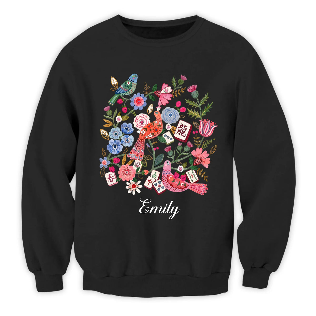 Floral Mahjong - Personalzied Shirt, Crack Dot Bam Subtle Tiles, Mahj Crew Group Shirt, Mahjong Lovers Gift, Girls Game Night Shirt