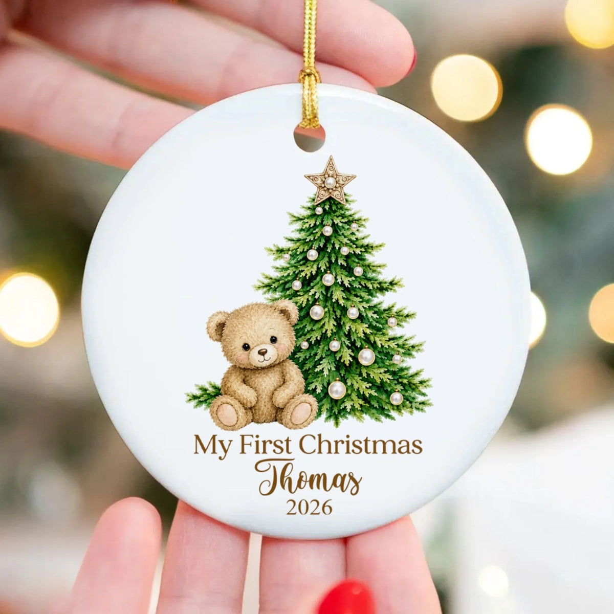 Baby's First Christmas - Personalized Ceramic Ornament, First Christmas Gift, 1st Christmas, Newborn Gift, Baby Shower Gift