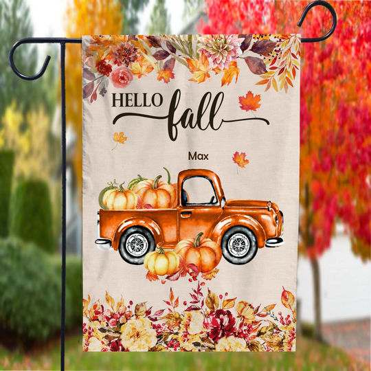 Personalized Fall Garden Flag, Custom Pet Flag, Gift For Pet Lovers