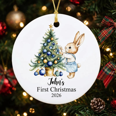 Baby's First Christmas - Personalized Ceramic Ornament, Personalized Girl Boy First Christmas, 1st Christmas, Newborn Gift