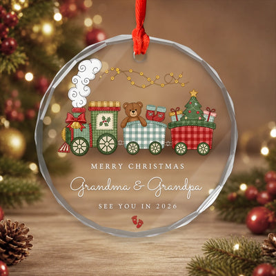 The Best Christmas Surprise Is Arriving in 2026 - Personalized Glass Ornament, Custom Baby Announcement Keepsake, Pregnancy Reveal for Grandparents, Holiday Gift
