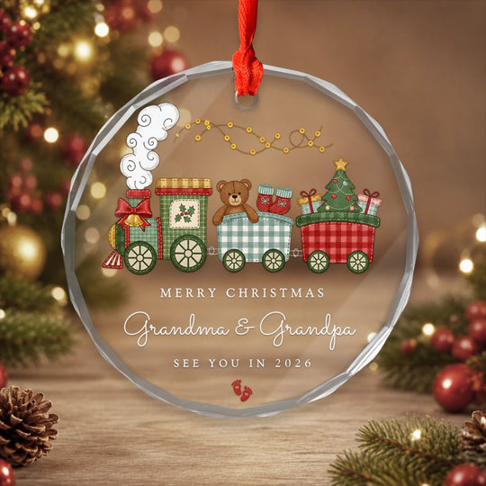 The Best Christmas Surprise Is Arriving in 2026 - Personalized Glass Ornament, Custom Baby Announcement Keepsake, Pregnancy Reveal for Grandparents, Holiday Gift