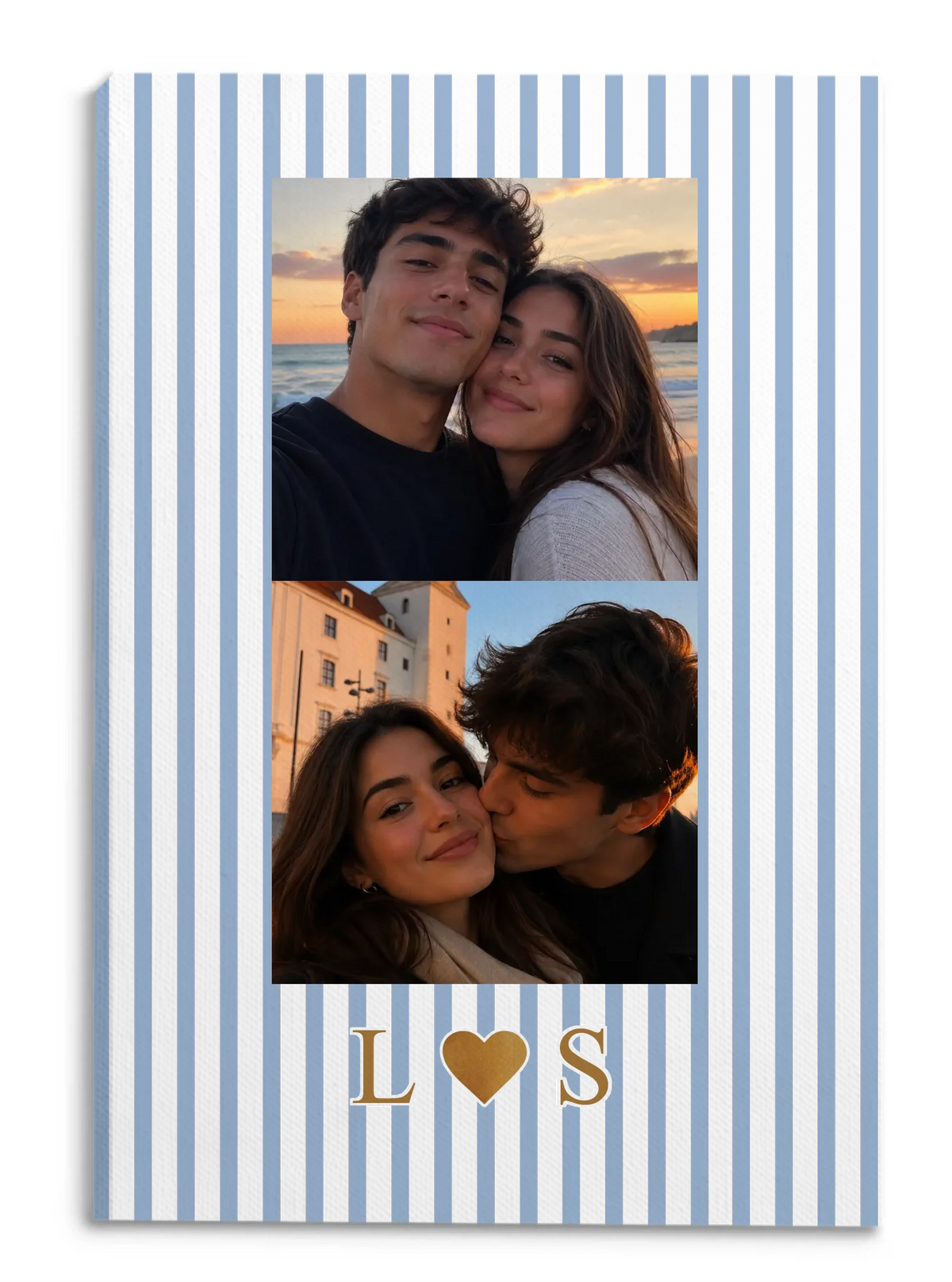 Forever Us - Personalized Canvas, Custom Couple Gift, Couple Love Gift Striped Canvas