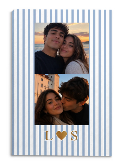 Forever Us - Personalized Canvas, Custom Couple Gift, Couple Love Gift Striped Canvas