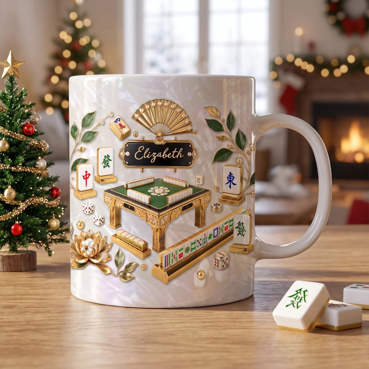 Mahjong Strategy Game - Personalized Mug, Cute Mahjong Lover Gift For Her Women, Mah Jong Cup, Birthday Christmas Gift