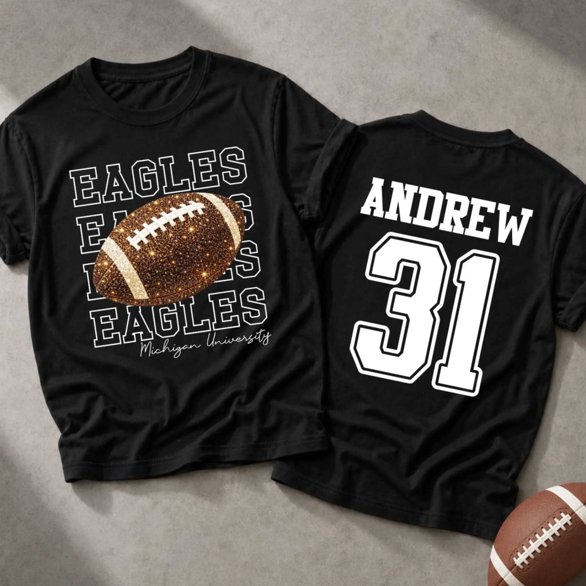 Football Game Day - Personalized T-shirt, Custom Player Name &amp; Number  Shirt, Football Shirt For Mom
