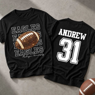 Football Game Day - Personalized T-shirt, Custom Player Name & Number  Shirt, Football Shirt For Mom