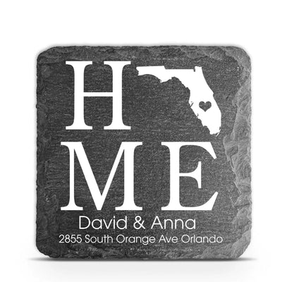 House Warming Gift Custom Slate Coaster | Personalized Slate Coasters | Custom Wedding Coasters | Real Estate Closing| Housewarming Gifts