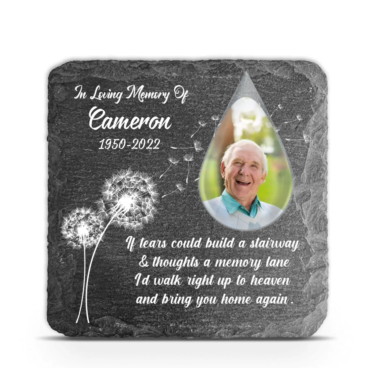 If Tears Could Build A Stairway &amp; Memories A Lane - Personalized Garden Memorial Stone, Remembrance Gift