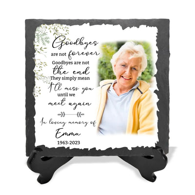 Goodbyes Are Not Forever - Personalized Memorial Stone, Sympathy Gift