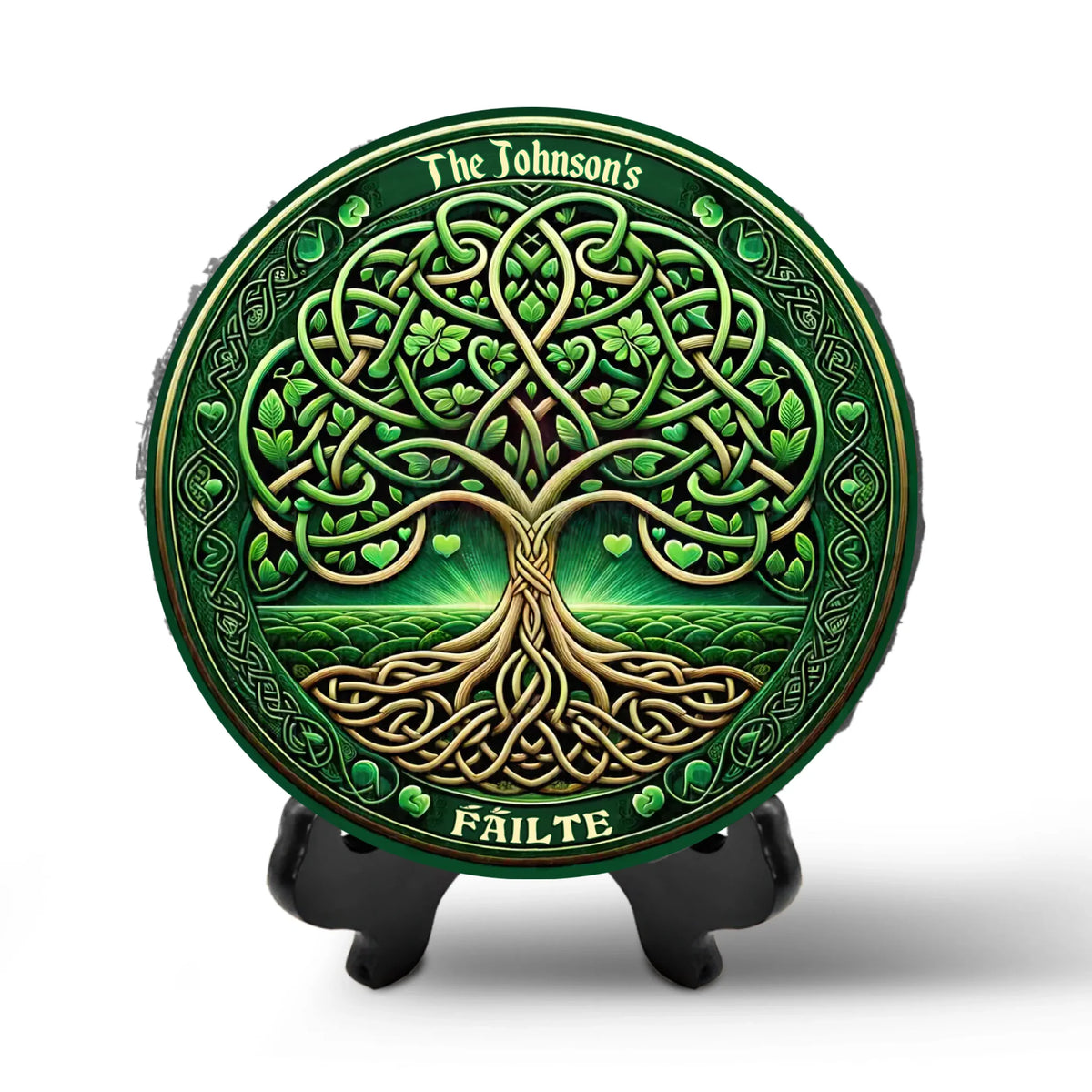 Fáilte Irish Welcome Sign, Celtic Tree of Life - Personalized Stone - 125MS05TL