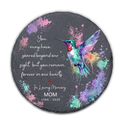 Hummingbird Memorial - Personalized Stone, Sympathy Gift for Loss of Loved One, In Memory Garden Stone Keepsake