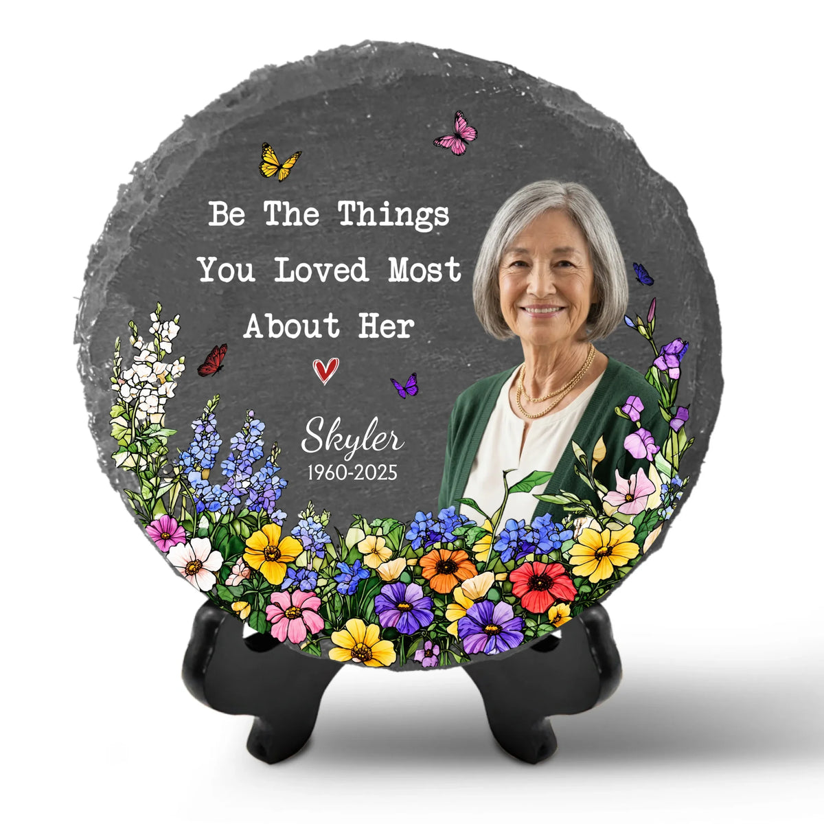 Where Love Once Bloomed, Memories Still Grow - Personalized Memorial Stone, Be The Things You Loved Most About Her, Sympathy Gifts, Memorial Gift