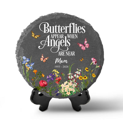 Butterflies Appear When Angels Are Near- Personalized Memorial Stone, Memorial Gift