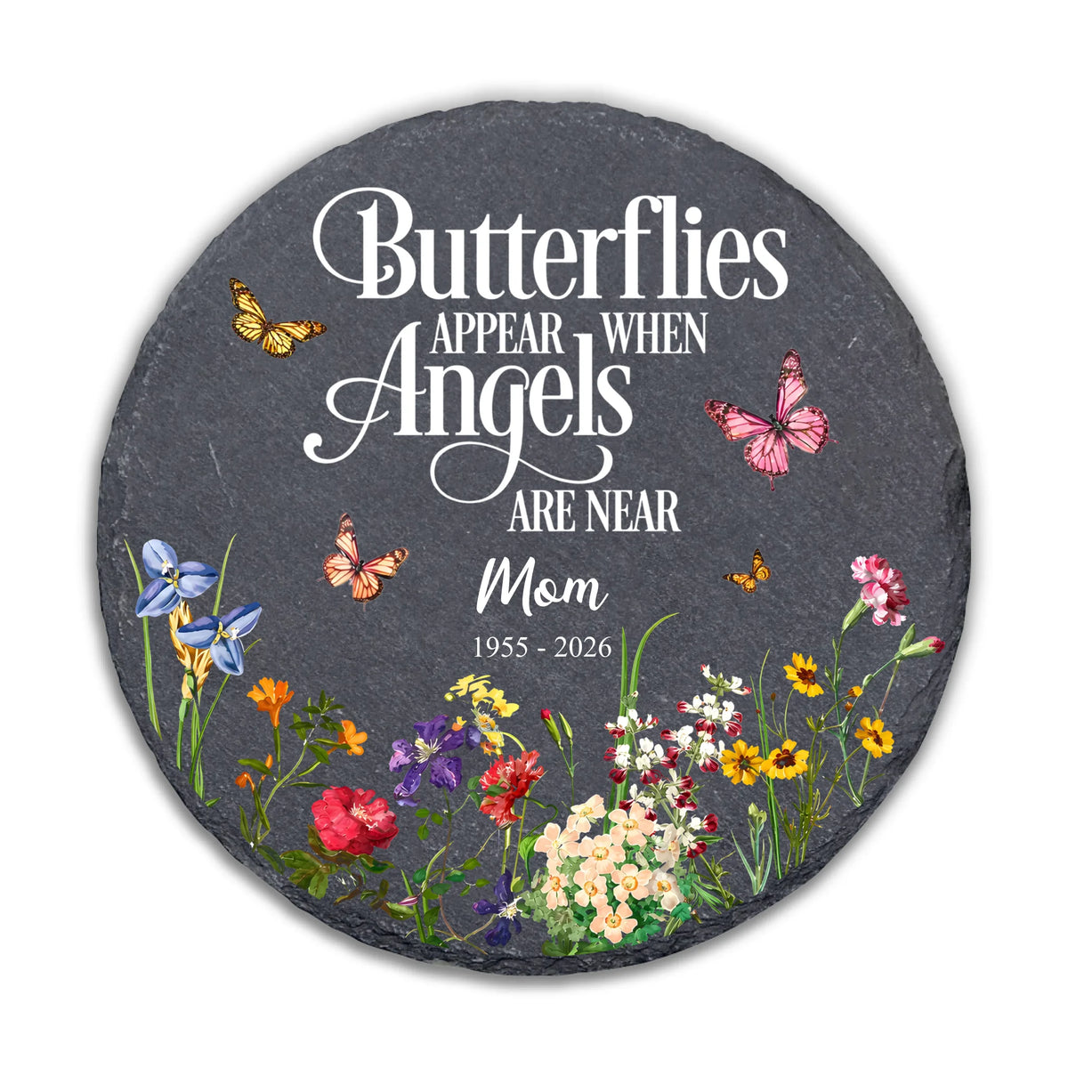 Butterflies Appear When Angels Are Near- Personalized Memorial Stone, Memorial Gift