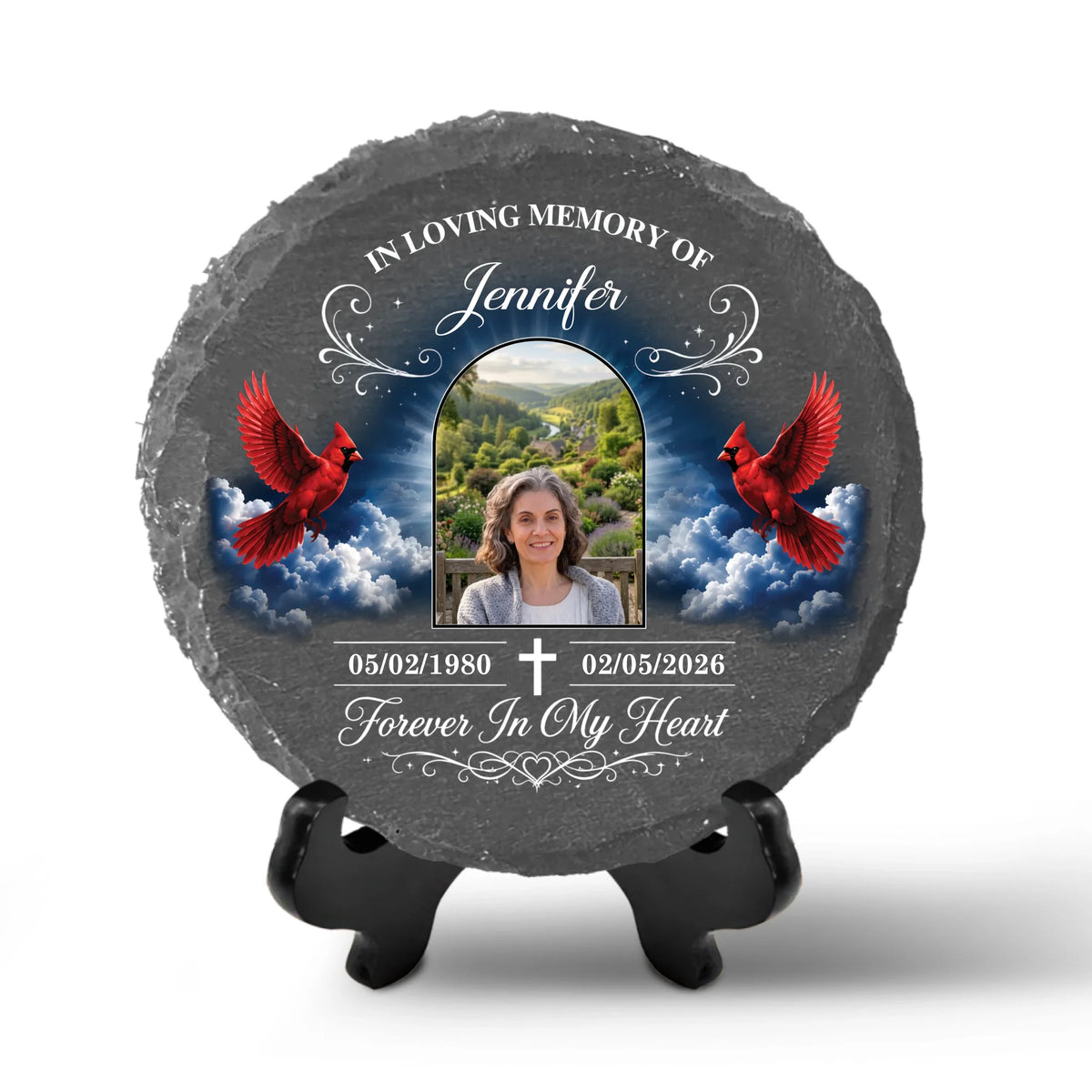 An Angel In Heaven, A Guardian By Our Side - Personalized Memorial Stone, Memorial Gift For Loss Of Loved One, In Loving Memory Gift