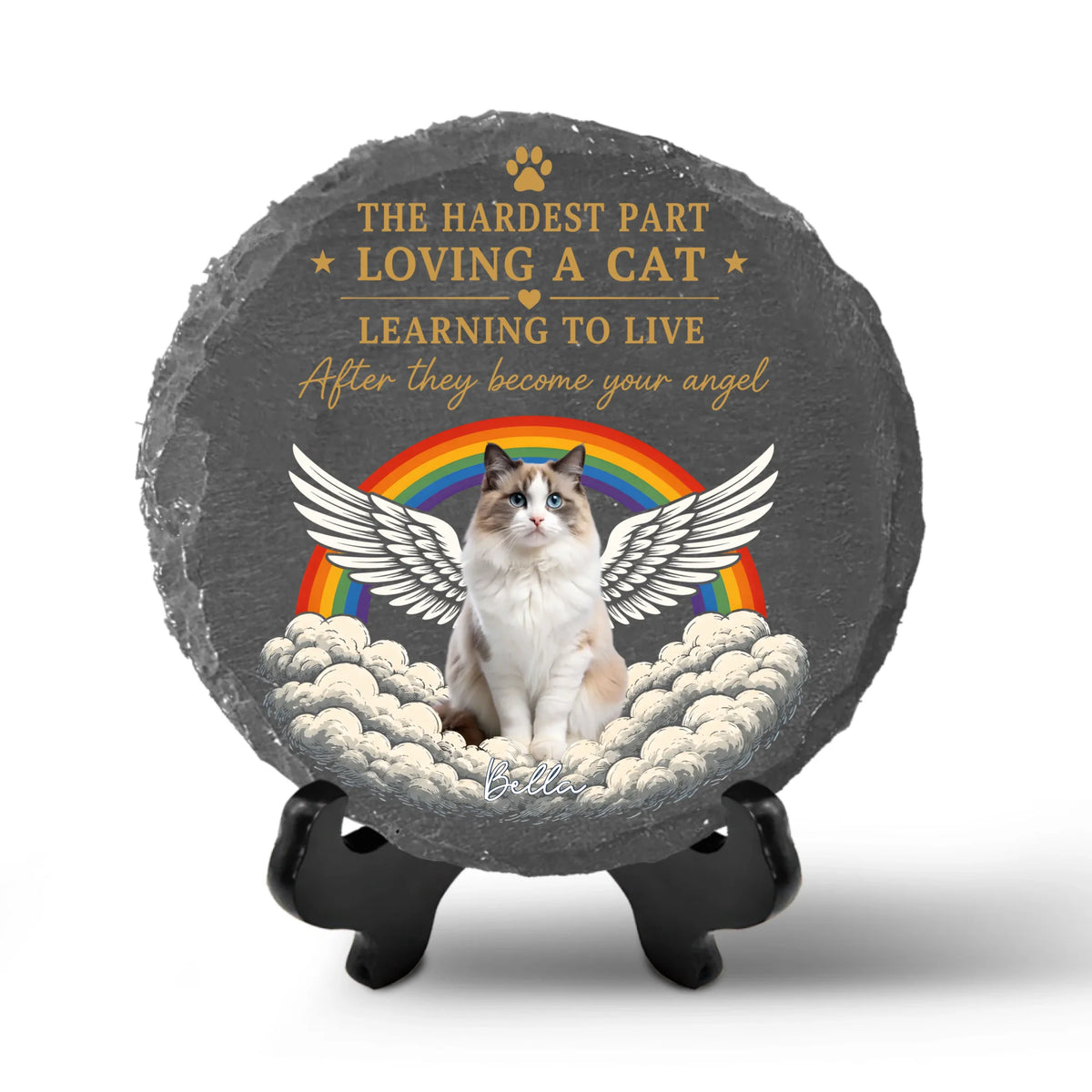 The Hardest Part Loving A Dog Learning To Live  After They Become Your Angel - Personalized Memorial Stone, Gift For The One Loss Pet, Sympathy Gift