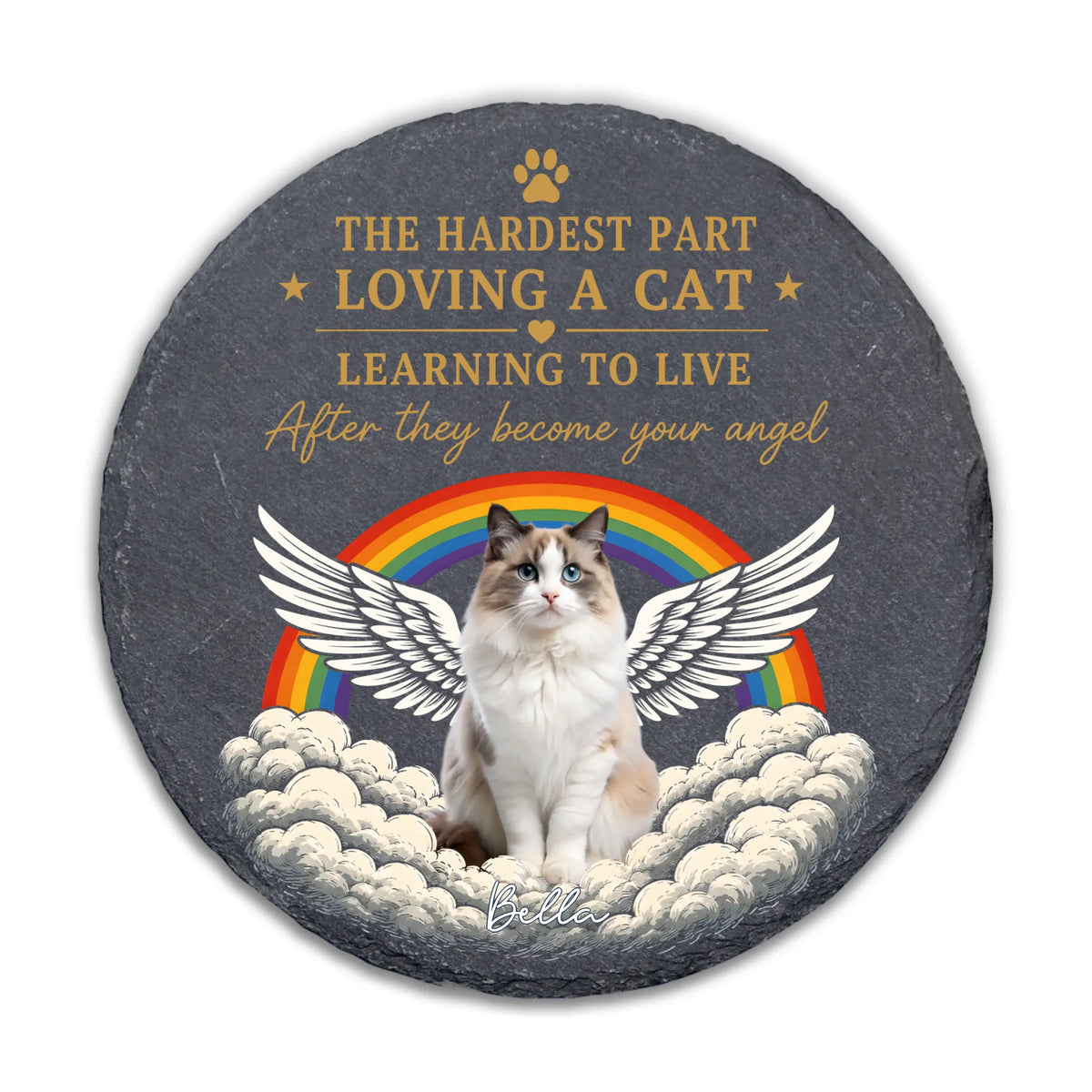 The Hardest Part Loving A Dog Learning To Live  After They Become Your Angel - Personalized Memorial Stone, Gift For The One Loss Pet, Sympathy Gift