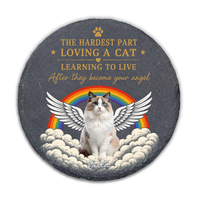 The Hardest Part Loving A Dog Learning To Live  After They Become Your Angel - Personalized Memorial Stone, Gift For The One Loss Pet, Sympathy Gift