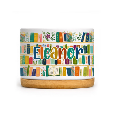 Just A Girl Who Loves Books - Personalized Plant Pot, Floral Bookish Vintage Book Lover Flower