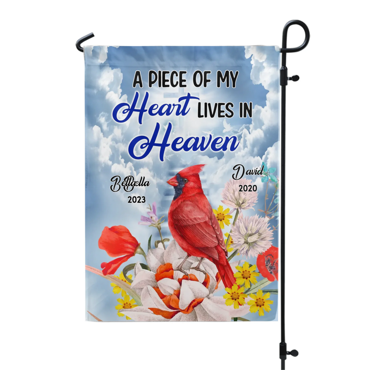 A Piece Of My Heart Lives In Heaven - Personalized Garden Flag, Memorial Gift - GF67