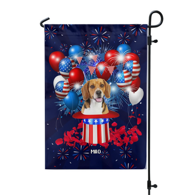 Limited Edition Dog 4th Of July - Personalized Garden Flag, 4th Of July Dog Gift