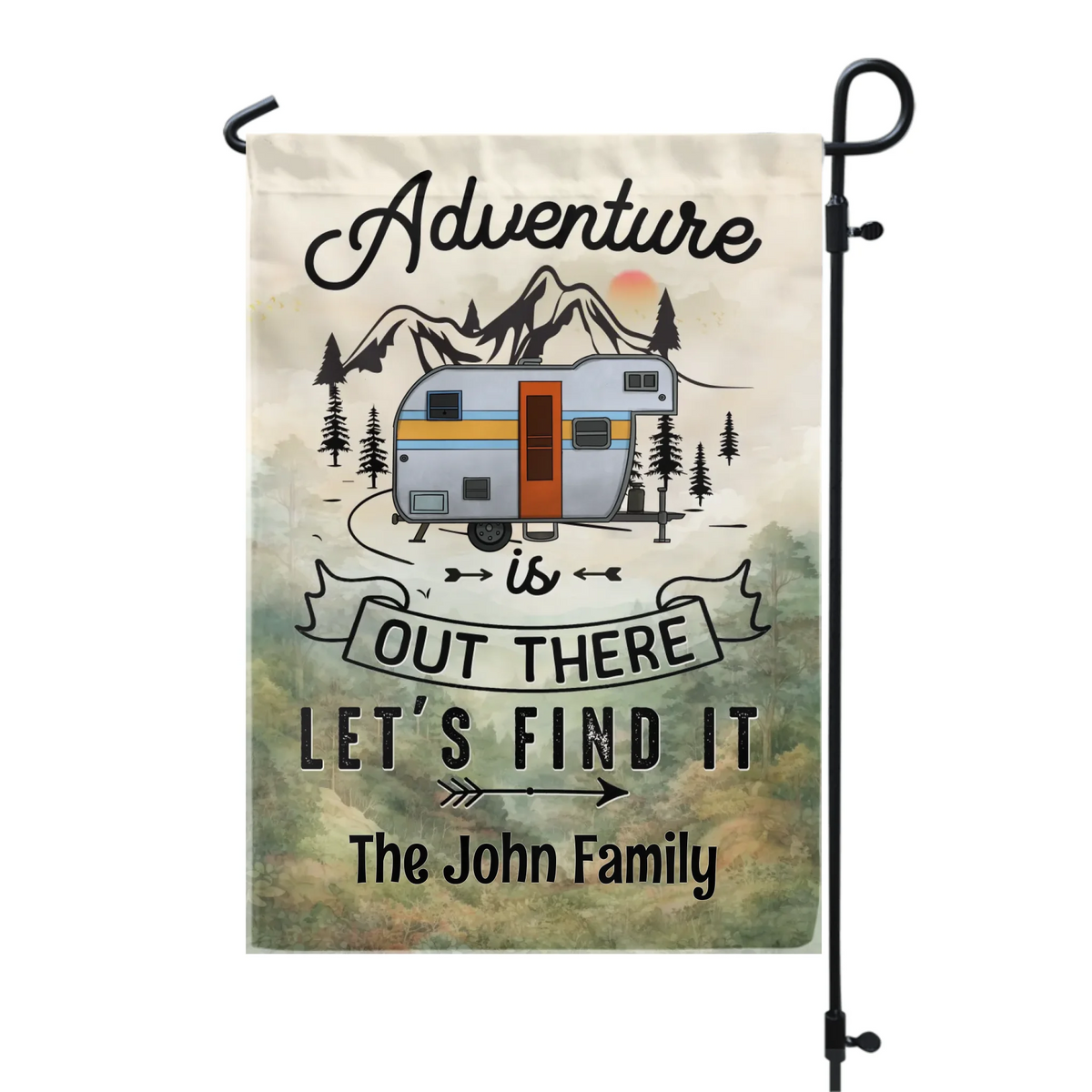 Adventure Is Out There - Personalized Garden Flag, Camping Garden Flag