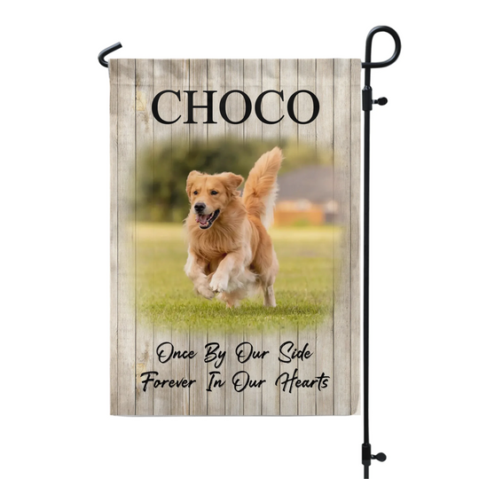 Once By Our Side Forever In Our Hearts - Personalized Garden Flag, Gift For Dog Lover