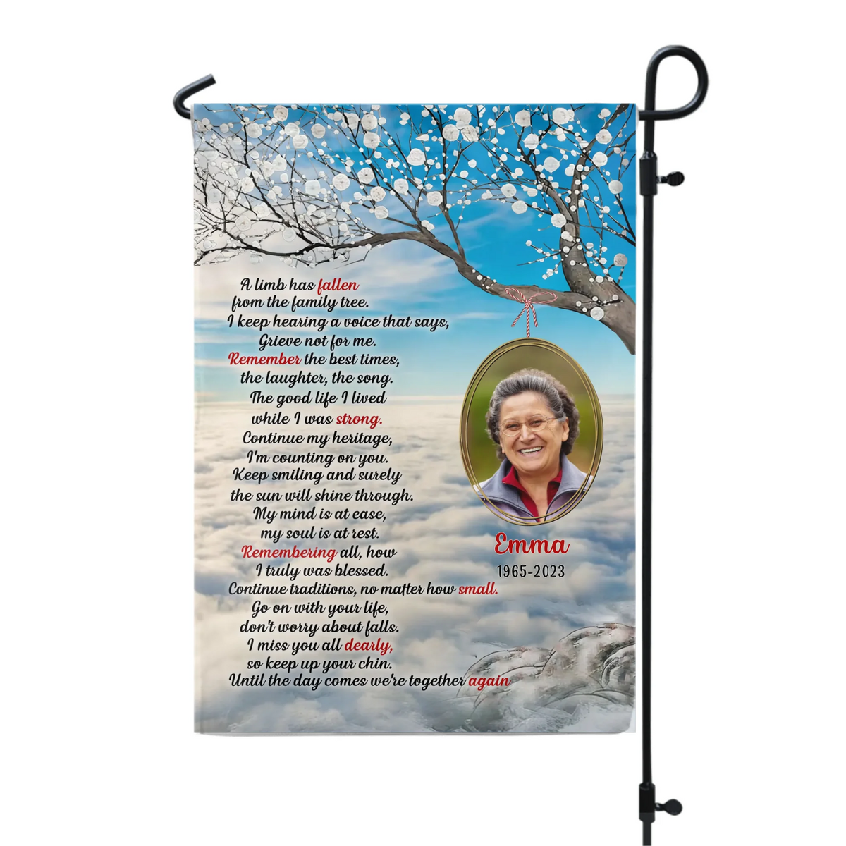 A Limb Has Fallen From The Family Tree - Personalized Garden Flag, Memorial Gift