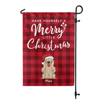 Merry Little Christmas Holiday With Dogs - Personalized Garden Flag, Christmas Gift  - GF142